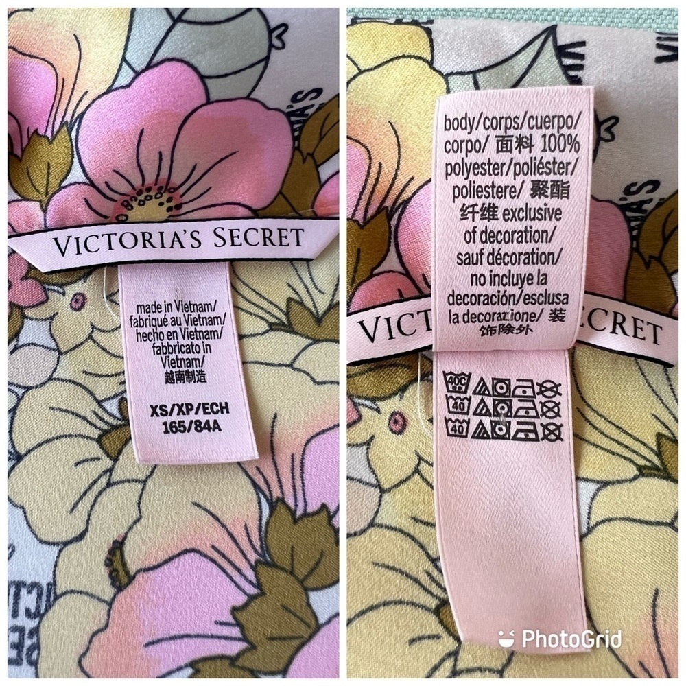 Victoria’s Secret Floral Logo Button Down Pajama Top XS - Picture 6 of 9